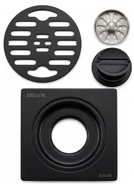 Rejilla Desagüe Negro Mate 15 X 15 - Sifón