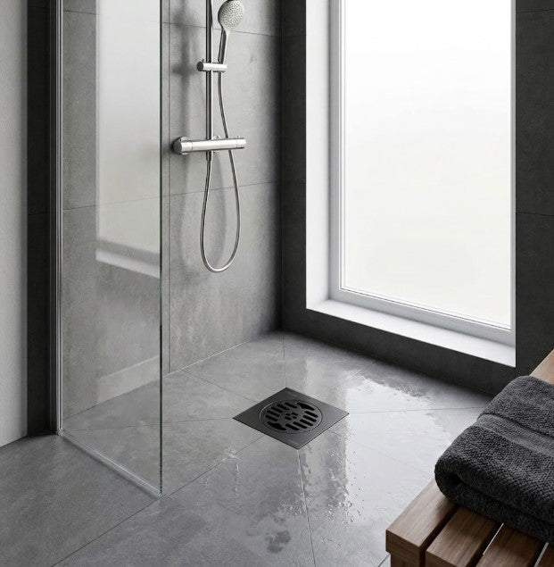 Rejilla Desagüe Negro Mate 15 X 15 - Sifón