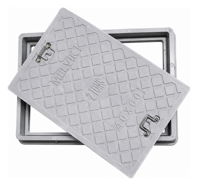 Tapa Y Marco 40 X 60 Cm Para Graseras Soporta 2 Ton Gris